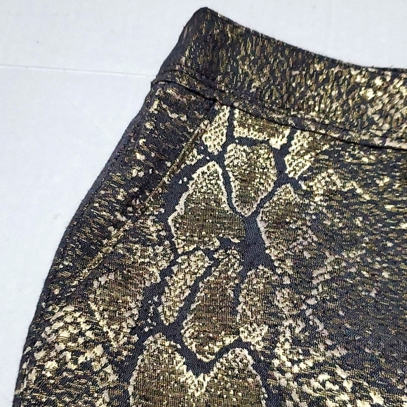 Worthington Black & Gold Snake Print Nightout Evening Ankle Pants - Picture 5 of 12